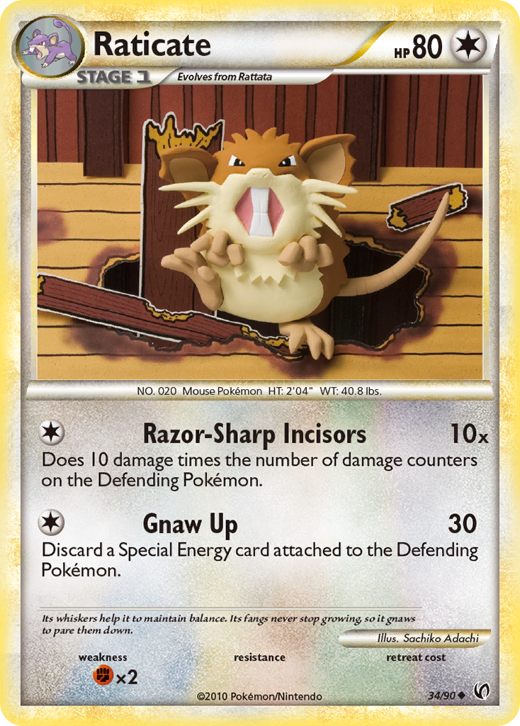 Raticate (34/90) [HeartGold & SoulSilver: Undaunted] | Devastation Store