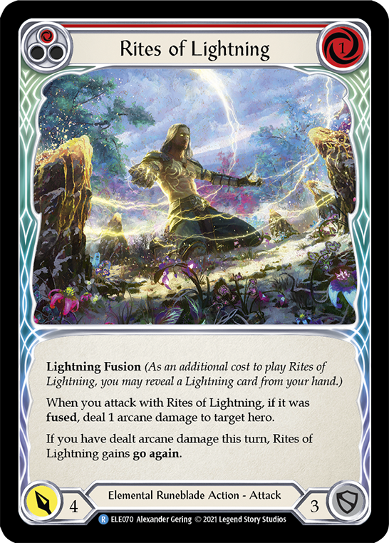 Rites of Lightning (Red) [ELE070] (Tales of Aria)  1st Edition Rainbow Foil | Devastation Store