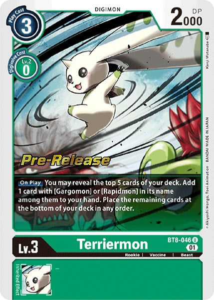Terriermon [BT8-046] [New Awakening Pre-Release Cards] | Devastation Store