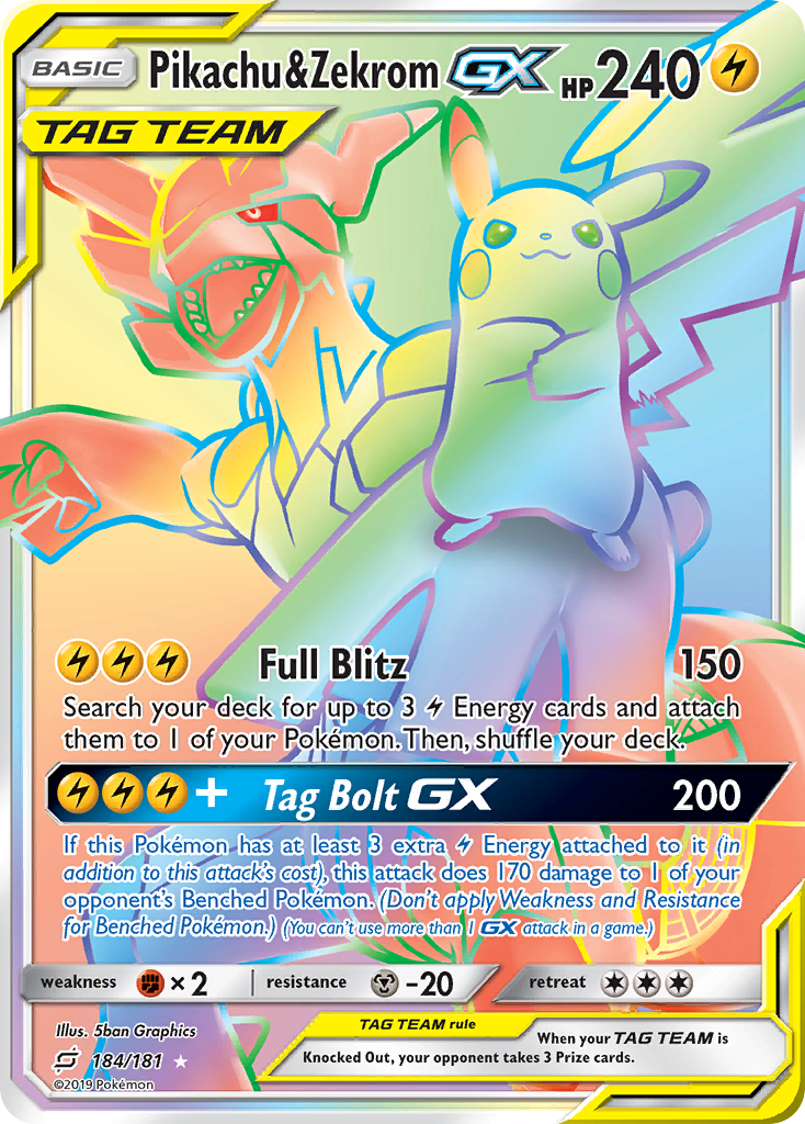 Pikachu & Zekrom GX (184/181) [Sun & Moon: Team Up] | Devastation Store