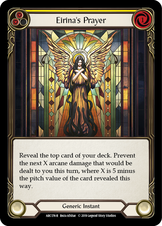 Eirina's Prayer (Yellow) [ARC174-R] 1st Edition Rainbow Foil - Devastation Store | Devastation Store