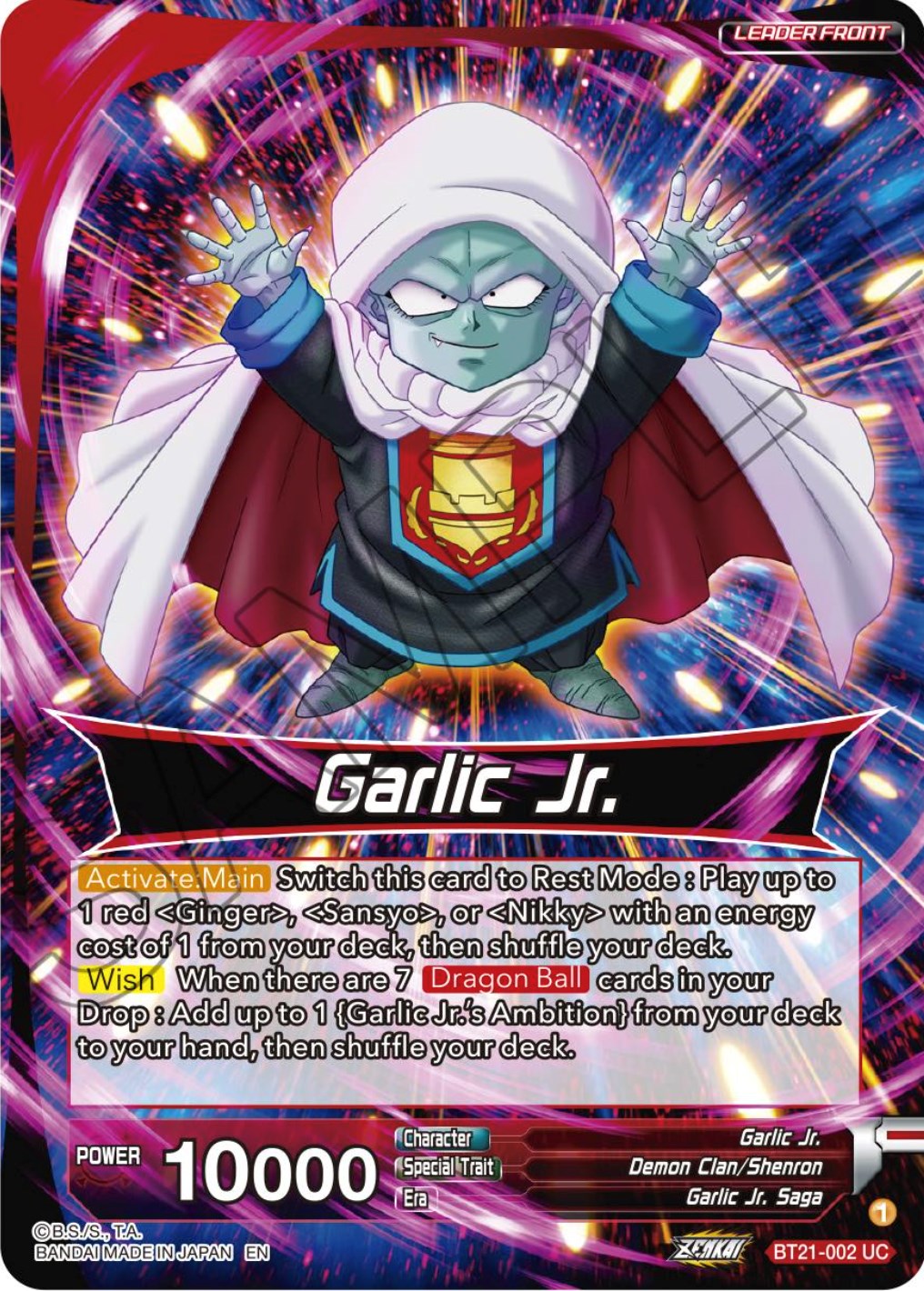 Garlic Jr. // Garlic Jr., Immortal Being (BT21-002) [Wild Resurgence] | Devastation Store