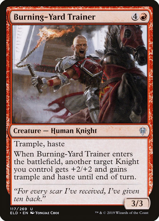 Burning-Yard Trainer [Throne of Eldraine] | Devastation Store