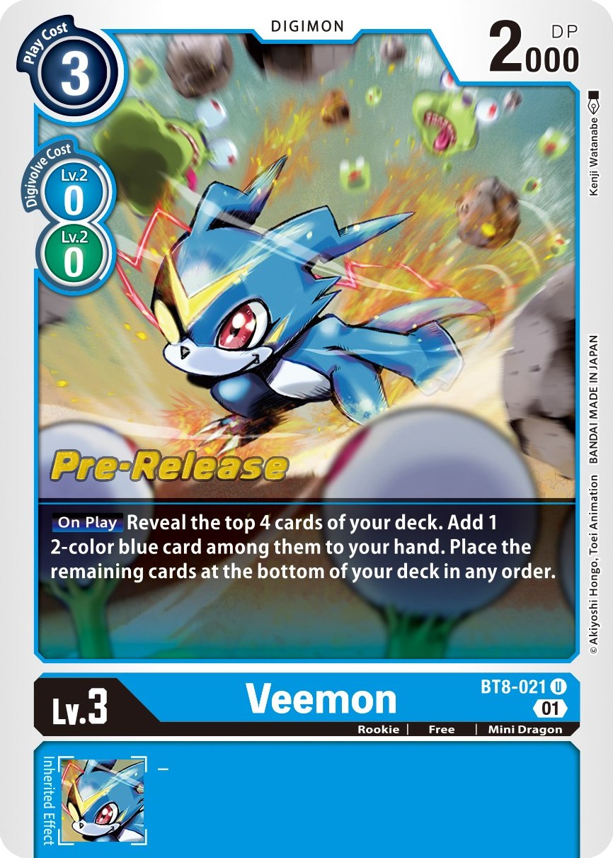 Veemon [BT8-021] [New Awakening Pre-Release Cards] | Devastation Store