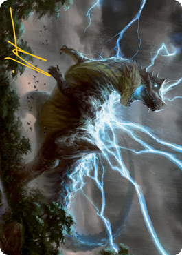 Thrasta, Tempest's Roar Art Card (41) (Gold-Stamped Signature) [Modern Horizons 2 Art Series] | Devastation Store