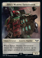 Soldier (002) // Space Marine Devastator Double-Sided Token (Surge Foil) [Universes Beyond: Warhammer 40,000 Tokens] | Devastation Store