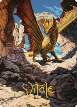 Ancient Brass Dragon Art Card (02) (Gold-Stamped Signature) [Commander Legends: Battle for Baldur's Gate Art Series] | Devastation Store