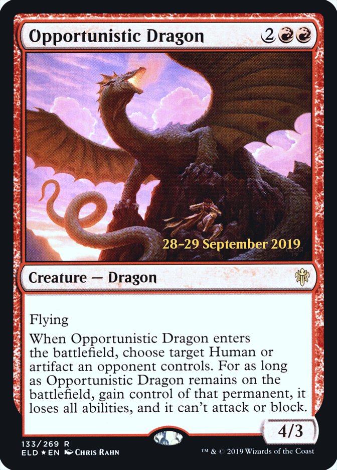 Opportunistic Dragon  [Throne of Eldraine Prerelease Promos] | Devastation Store