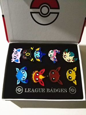 8pcs/set Pokemon Badges Kanto/Johto/Hoenn/Sinnoh/Unova/Kalos League Region Brooches with Box Pokemon Cosplay Costume Accessories - Devastation Store | Devastation Store